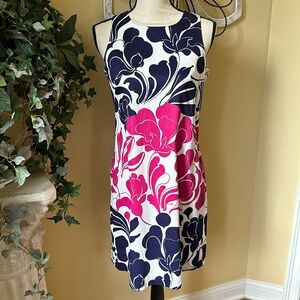 New with tags London Times navy, white and pink dress